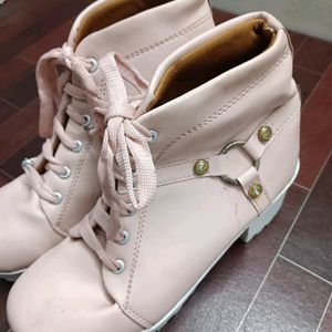 Pink Boot Shoes High Neck Fashion For Girls