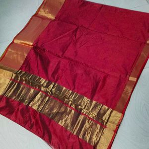 Red Colour Banarasi Silk Pattu Border Saree