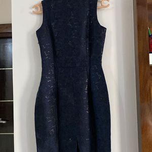 Navy Blue Dress With Textures On It