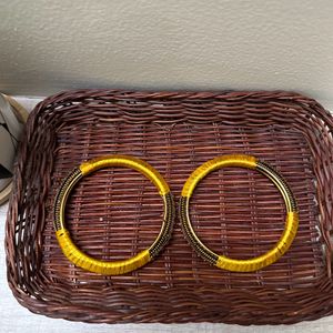 Golden Bangle With Yellow Thread