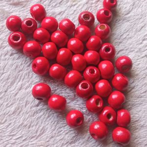 4mm Coloured Wooden Round Beads