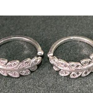 Silver Leaf Design Toe Ring