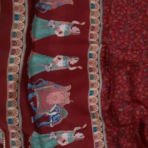 Pure Silk Printed Suit ,pure Chinon Dupatta