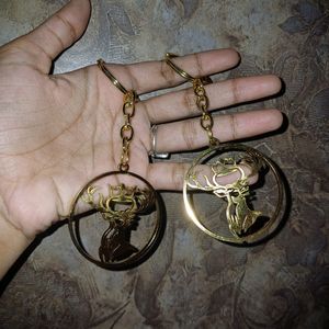 2 Original ROYAL STAG Golden Keychain