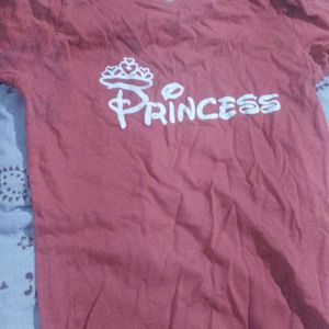 round neck princess sticker tshirt