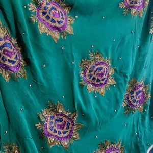 Green Embroidered Saree