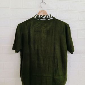 Viscose Rayon Olive Shirt