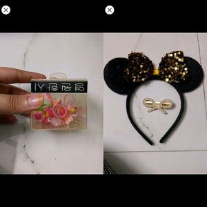 Kids Hair Band Clip And Ring Combo