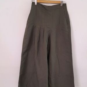 Dark Olive Green Casual Plazzo (Women's)