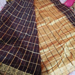 Full Zari Weaven Checkered Saree