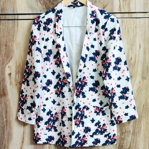 White Printed Coat Size-36