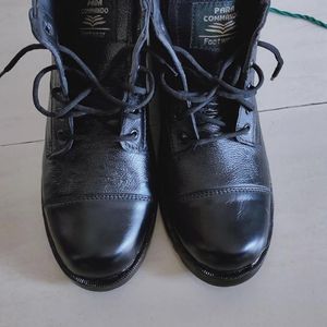 XHUGOY CHAIN LACE-UP COMBAT POLICE DMS BOOT BLACK