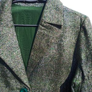 Green Casual Blazer For Women