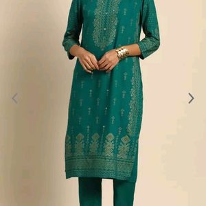 Green Kurta With Bottom