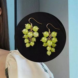 Hanging Green Grapes Earrings