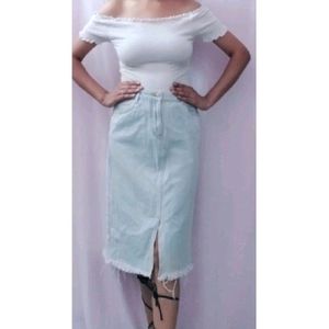 Knees Length Denim Skirt