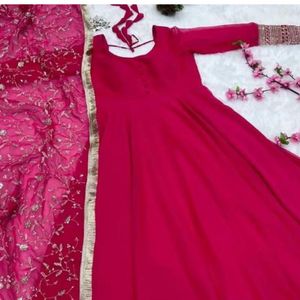 Hot Pink Anarkali Suit