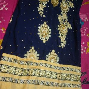 Blue Sharara Suit With Net Duppata