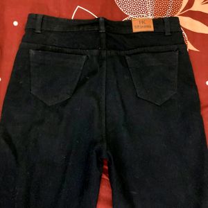 Wide flared black jeans