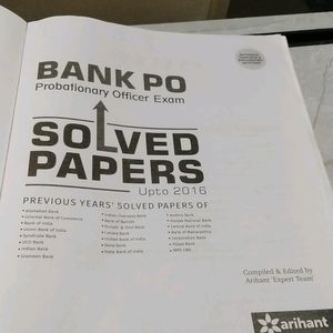Bank PO Solved Papers Upto 2016