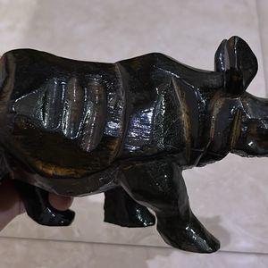 Wooden Hippo Sculpture For Office Decor/Home Decor