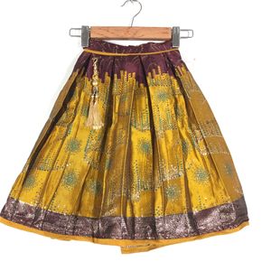 Mustard Yellow Embroided Lehanga Set(Girl’s)