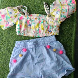 Cute Baby Crop Top And Hot Pant