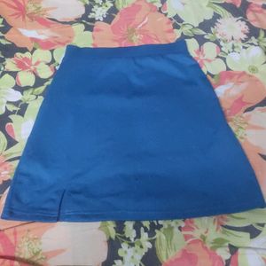 Teal Blue Mini Skirt