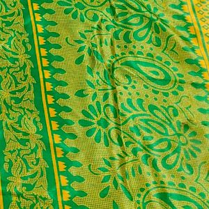 Green Printed Saree