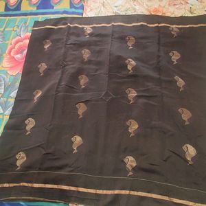 Brown Cotton Silk Saree