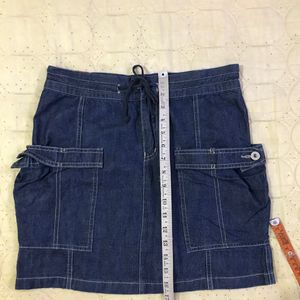 Denim Look Casual Skirt Waist 30