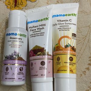 Mamaearth Facewash, Sunscreen & Hair Growth Oil