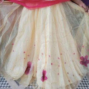 Rose Pink Organza Wedding Lehenga