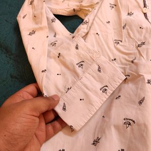 Roadster Men White Printed Shirt