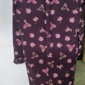 High Low Purple Full Sleeve Top