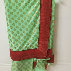 Green Light weight Saree.