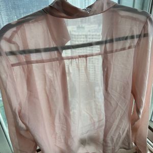 Peach See Through Shirt -bust 30