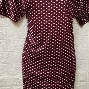 Tshirt Dress Night Wear With Polka Dots