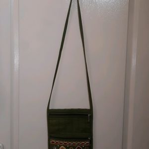 Olive Green Handmade Sling Bag