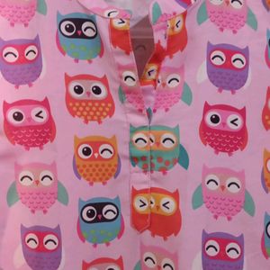 Cute Owl Print Party Wear  Royan Kurta for Boy