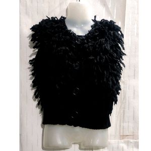 Black Thick Cardigan sweater For Women's