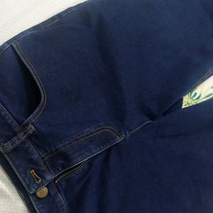 cotton denim straight fit jeans