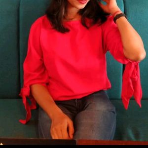 Red Blouson Top