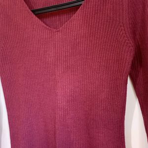 Maroon Sweater. Length: 22 Inches