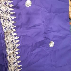 Navy Blue Saree With Blouse