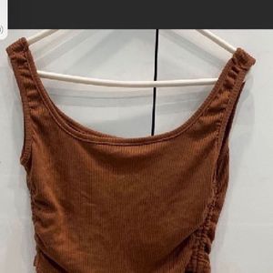 Drawstring Brown Top