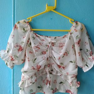 Floral Printed Crop Top For Women