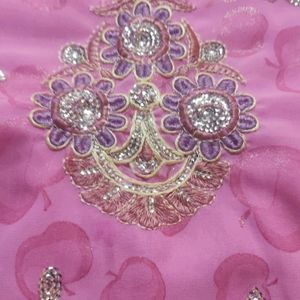 Royal Pink Chamki Saree