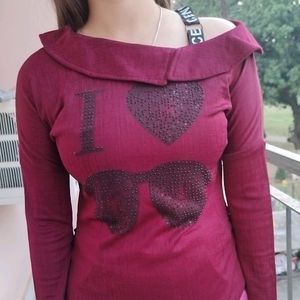 A Preetyy Party Wear Top With Off Shoulder