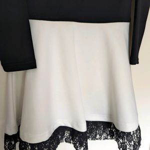 Black N White Off Shoulder Dress